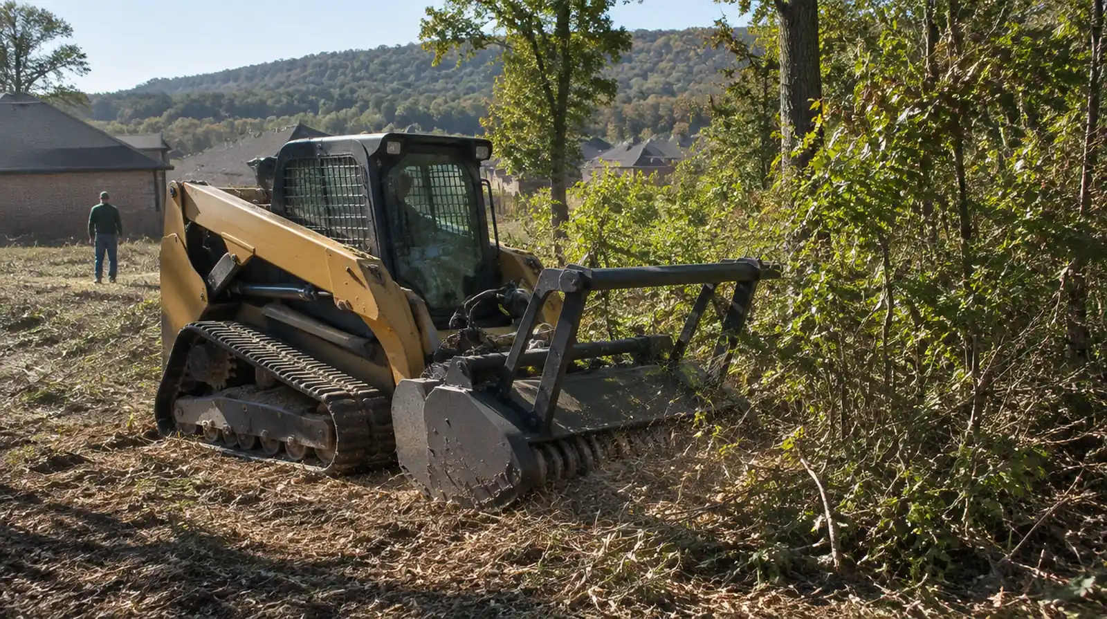 Land clearing with a forestry mulcher in Centerton, AR